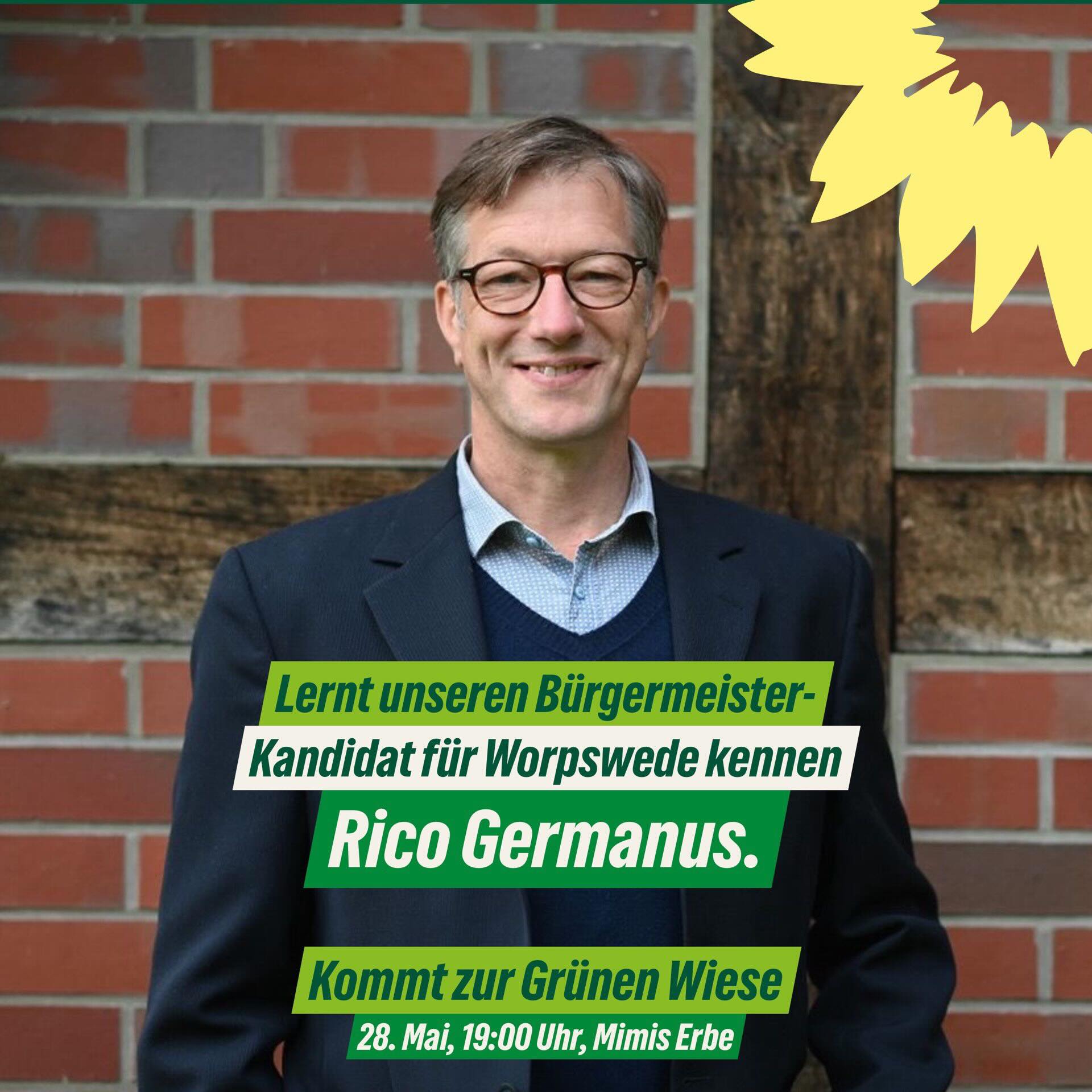 Wir laden alle Interessierten herzlich ein, am Donnerstag um 19 Uhr in Mimi‘s Erbe unseren Bürgermeisterkandidaten Rico Germanus kennenzulernen. Gemeinsam mit ihm freuen wir uns auf euch.
#grüneworpswede #kommunalwahl2026 #bürgermeister #worpswede
