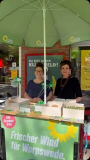 Unser erster Wahlstand zur Kommunalwahl am 13.09. in Worpswede vor Hol ab. Schön war’s und wir hoffen noch viele von euch an den kommenden Samstagen zu treffen. Alle Termine findet ihr auf unserer Website 🌻