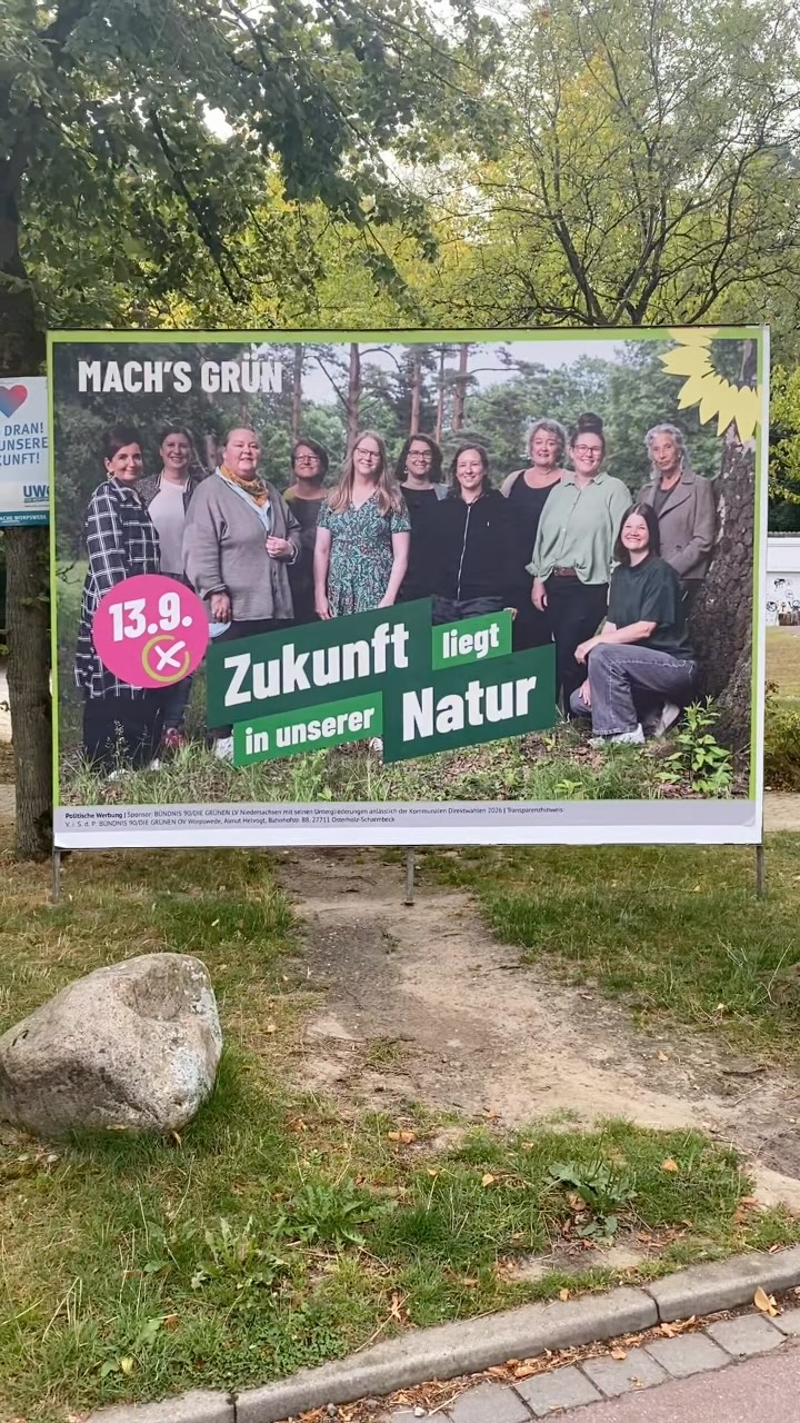 Wir sind auf einer Mission, wir wollen in den Rat und deshalb zeigen wir euch unsere Gesichter (als eine der ganz wenigen), wir ihr uns kennen lernen sollt. Und weil wir stolz darauf sind, mit so starken Frauen anzutreten.
Treffen könnt ihr uns am Samstag morgen vor Hol ab.
#grüneworpswede #kommunalwahl2026 #machsgrün